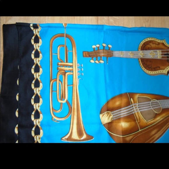 Vintage | Accessories | Vintage Large Musical Instruments Scarf | Poshmark